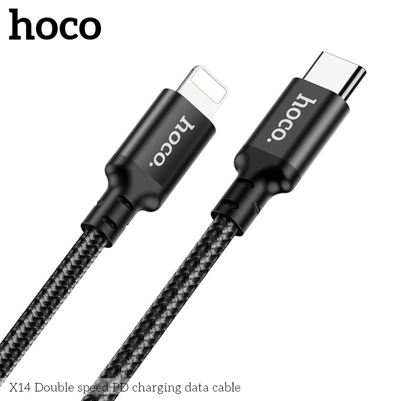 Dây Sạc Nhanh Hoco X14 PD 20W Type-C to Lighttnning Dây Dù Chống Gãy, Chống Đứt Dài 1M/2M