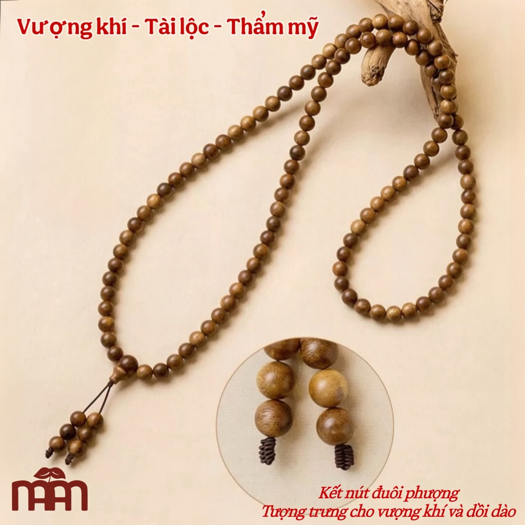 Vòng Tay Trầm Hương 108 Hạt Phong Thủy May Mắn, Bình An, Tài Lộc, Vòng Tay Phong Thủy Cho Nam, Nữ