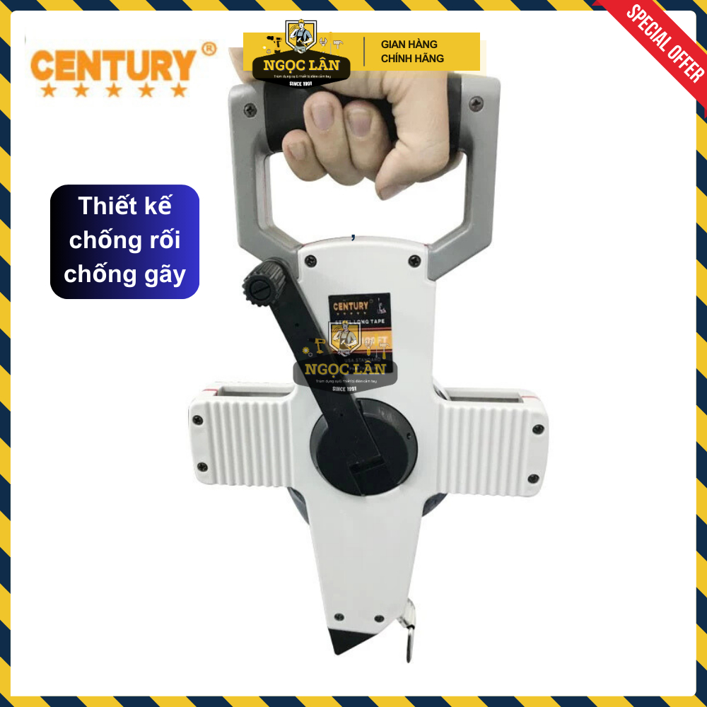 [Chính hãng] Thước thép xám Century kiểu xách tay 30m, 50m cao cấp