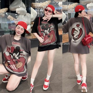 Áo Thun Nữ Mickey Phông Ngắn Họa Tiết Form Rộng Trùm Mông QCCC Cao Cấp