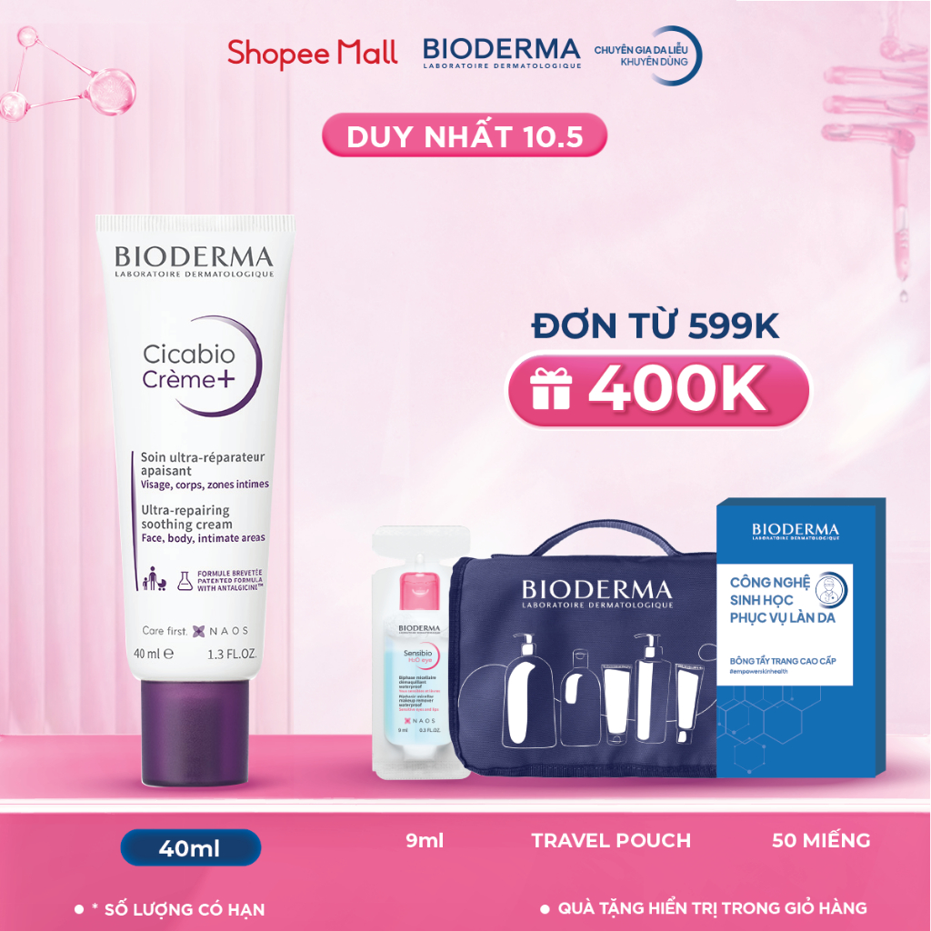 Ảnh Kem phục hồi da tổn thương và ngăn ngừa sẹo Bioderma Cicabio Crème+ 40ml 1