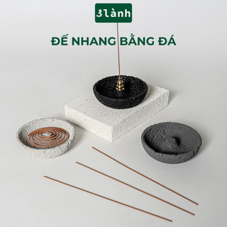 Đế Hứng Nhang Trầm Hương 3 Lành Bằng Đá Rộng Miệng Phong Cách Thiền Nhật Trang Trí Nhà Bàn Thờ Thiền