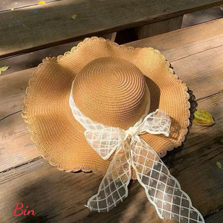 Mũ cói vành rộng nơ xinh yêu tiểu thư