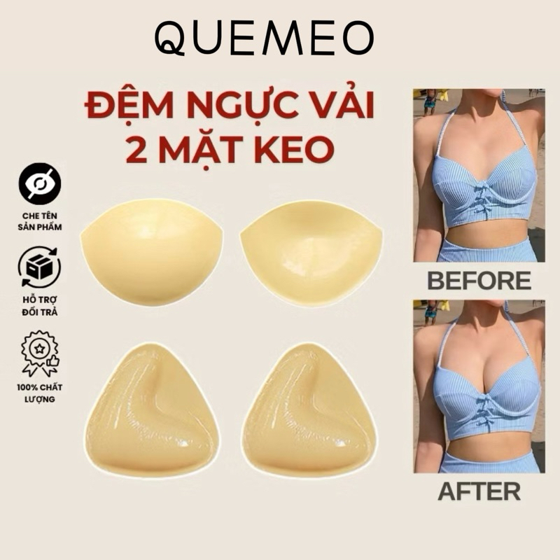 HOẢ TỐC Miếng Độn Ngực Tam Giác Hai mặt Keo Dính Siêu Chắc Sử dụng được nhiều lần QUEMEO Miếng dán nâng ngực