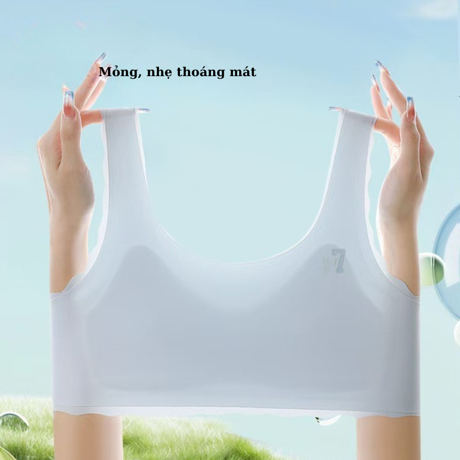 áo ngực học sinh [ ĐỆM LIỀN ] không viền không đường may, chất liệu su lụa co giãn-mát mướt size 30-50kg mã N7