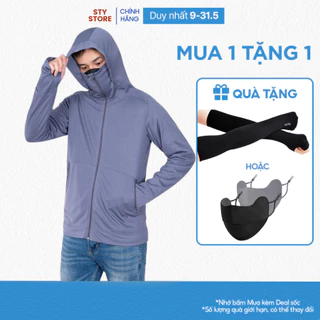 Áo Chống Nắng 2 Lớp Nam Nữ By STY Chất Polyester Thông Hơi Khóa Kéo Mũ Trùm Kín Mặt Chống Tia UV CN28