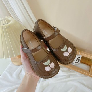 Giày Búp Bê Thêu Hoa Mũi Tròn Phong Cách Vintage Cho Bé Gái K166