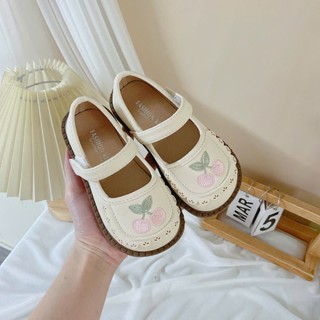 Giày Búp Bê Thêu Hoa Mũi Tròn Phong Cách Vintage Cho Bé Gái K166