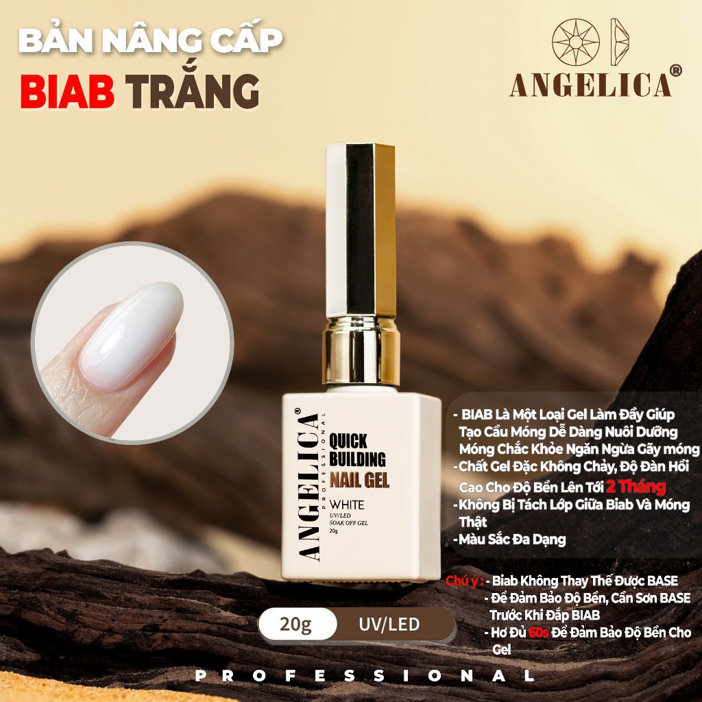 Sơn móng gel Base Top cường lực siêu bóng siêu bền nail chính hãng ANGELICA 20g