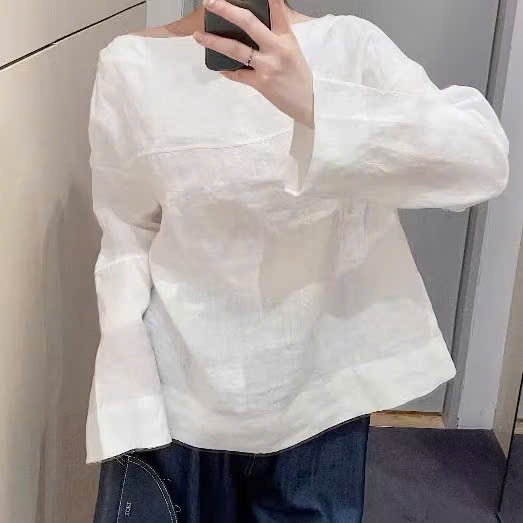 𝗠𝗶𝗹𝗮  - Áo Linen tay loe thắt nơ lưng BEELY