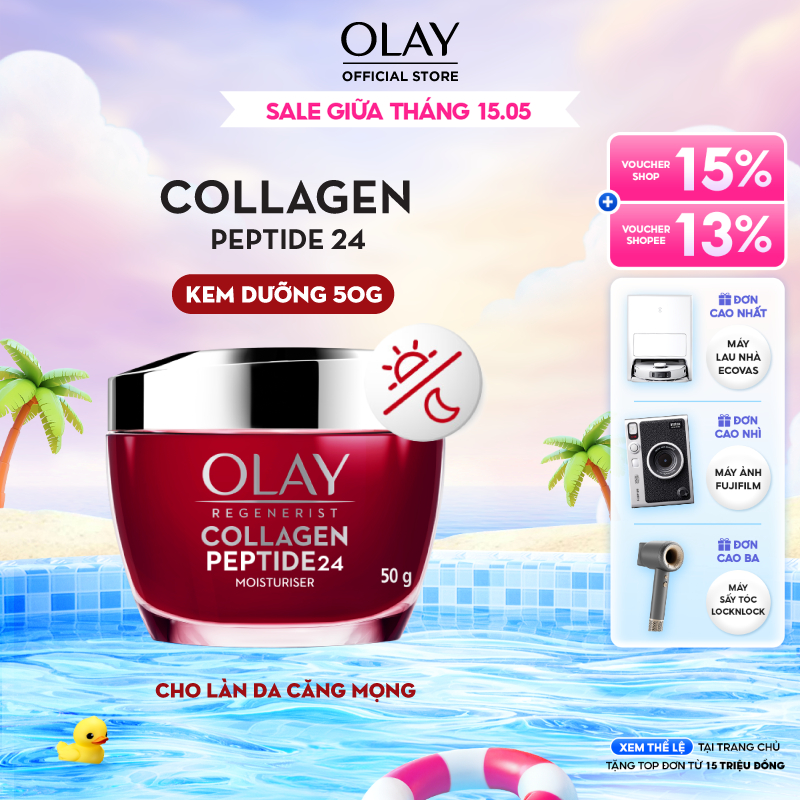 Ảnh Kem Dưỡng Ẩm OLAY COLLAGEN Peptide24 Da Căng Mướt, Sáng Khỏe & Phục Hồi Dấu Hiệu Lão Hóa 50G 1