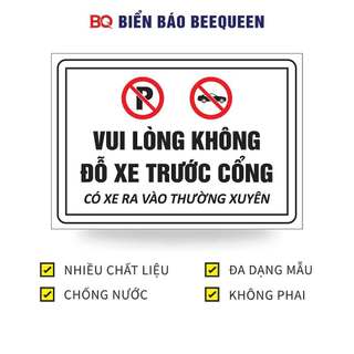Biển báo VUI LÒNG KHÔNG ĐÔ XE TRƯỚC CỔNG D147