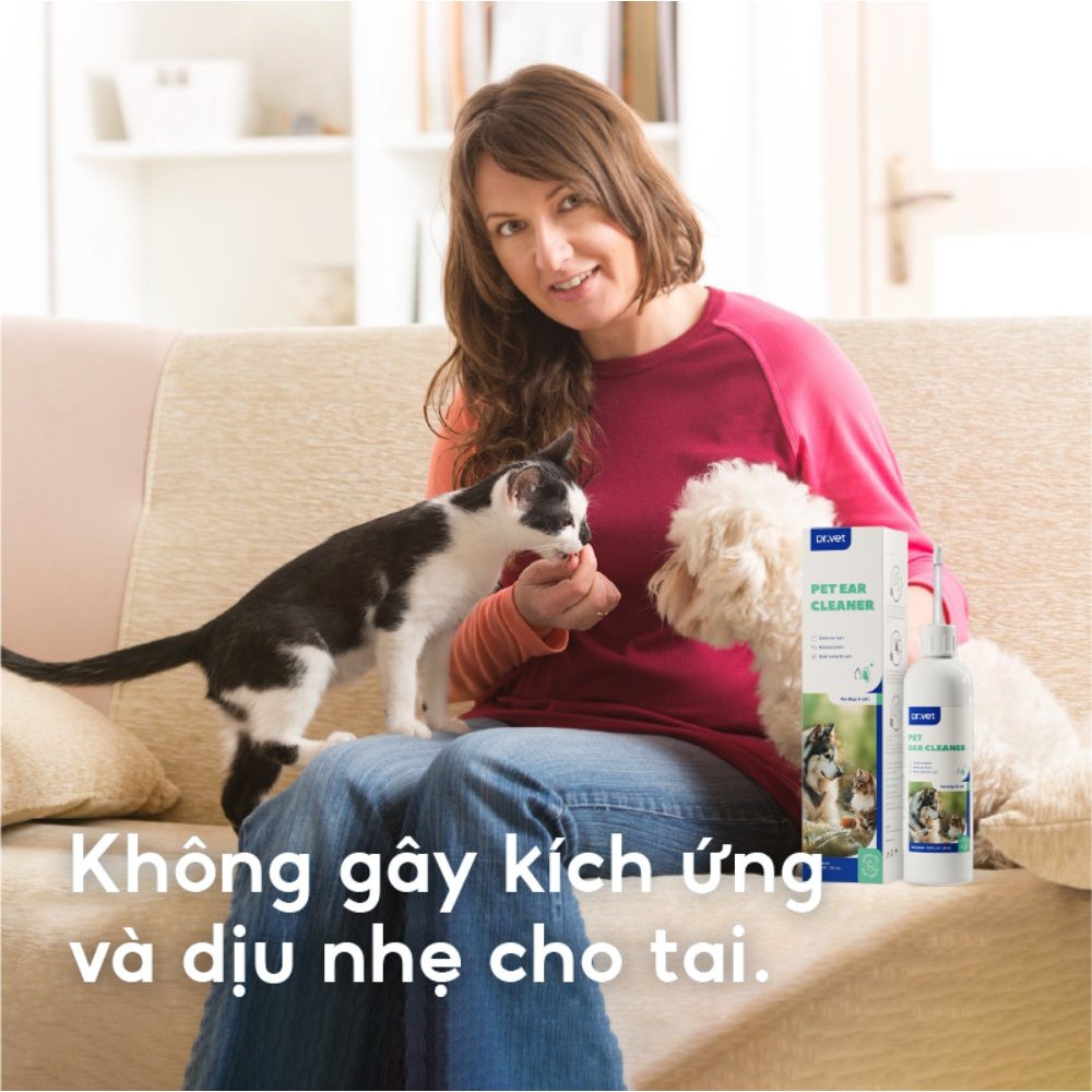 Dung Dịch Vệ Sinh Tai Cho Chó Mèo DrVET Làm Sạch Tai, Ngăn Ngừa Viêm Tai - Pet Ear Cleaner