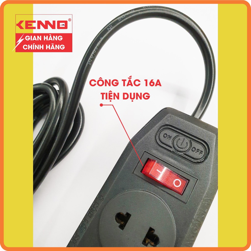 Combo 2 thùng Ổ Cắm Điện Đa Năng Chịu Tải 1200W Kenno 4 Lỗ Cắm Có Công Tắc, Chuyên dùng nồi cơm, siêu tốc...