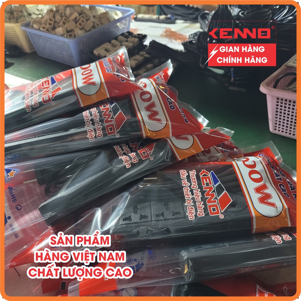 Combo 2 thùng Ổ Cắm Điện Đa Năng Chịu Tải 1200W Kenno 4 Lỗ Cắm Có Công Tắc, Chuyên dùng nồi cơm, siêu tốc...