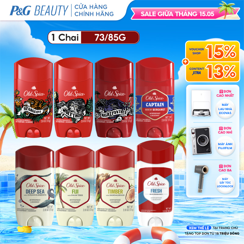 Ảnh Sáp Khử Mùi & Ngăn tiết Mồ hôi Old Spice nhiều mùi hương 73g/85g (Sáp trắng) 1
