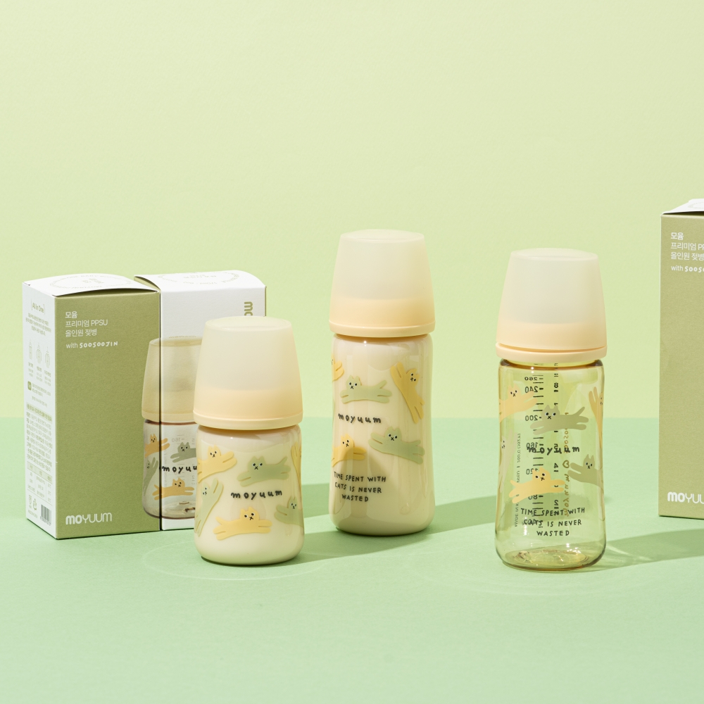Ảnh Thế hệ 3 - Bình sữa PPSU Moyuum - Mẫu mèo - 170ml - Kèm núm 1 (1m+) 4