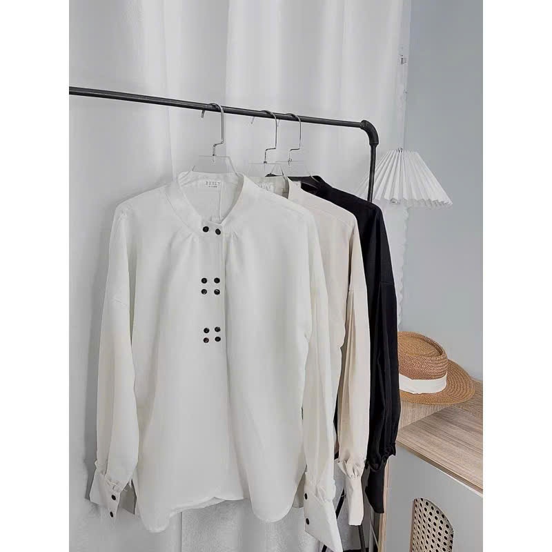 𝗡𝗼𝗹𝗮𝗻 𝗟𝗶𝗻𝗲𝗻-  Áo Linen form rộng phối nút gỗ