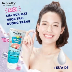 Sữa rửa mặt La Pretty tinh chất sữa dê và hạt ngọc trai giúp da sáng mịn trắng sáng 180g