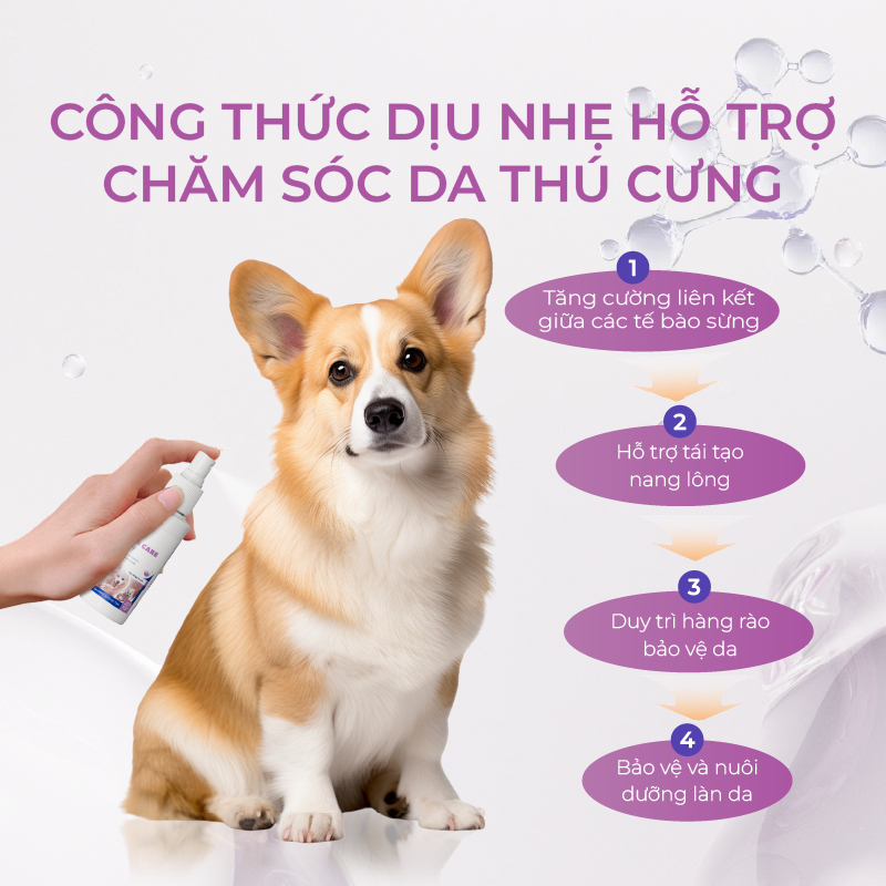 Xịt Chăm Sóc Da Cho Chó Mèo DrVET Giảm Ngứa, Mềm Mượt Lông - Pet Skin Care Spray