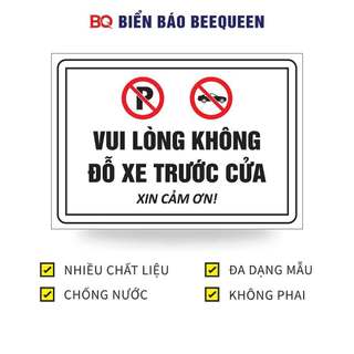Biển báo VUI LÒNG KHÔNG ĐỖ XE TRƯỚC CỬA D168