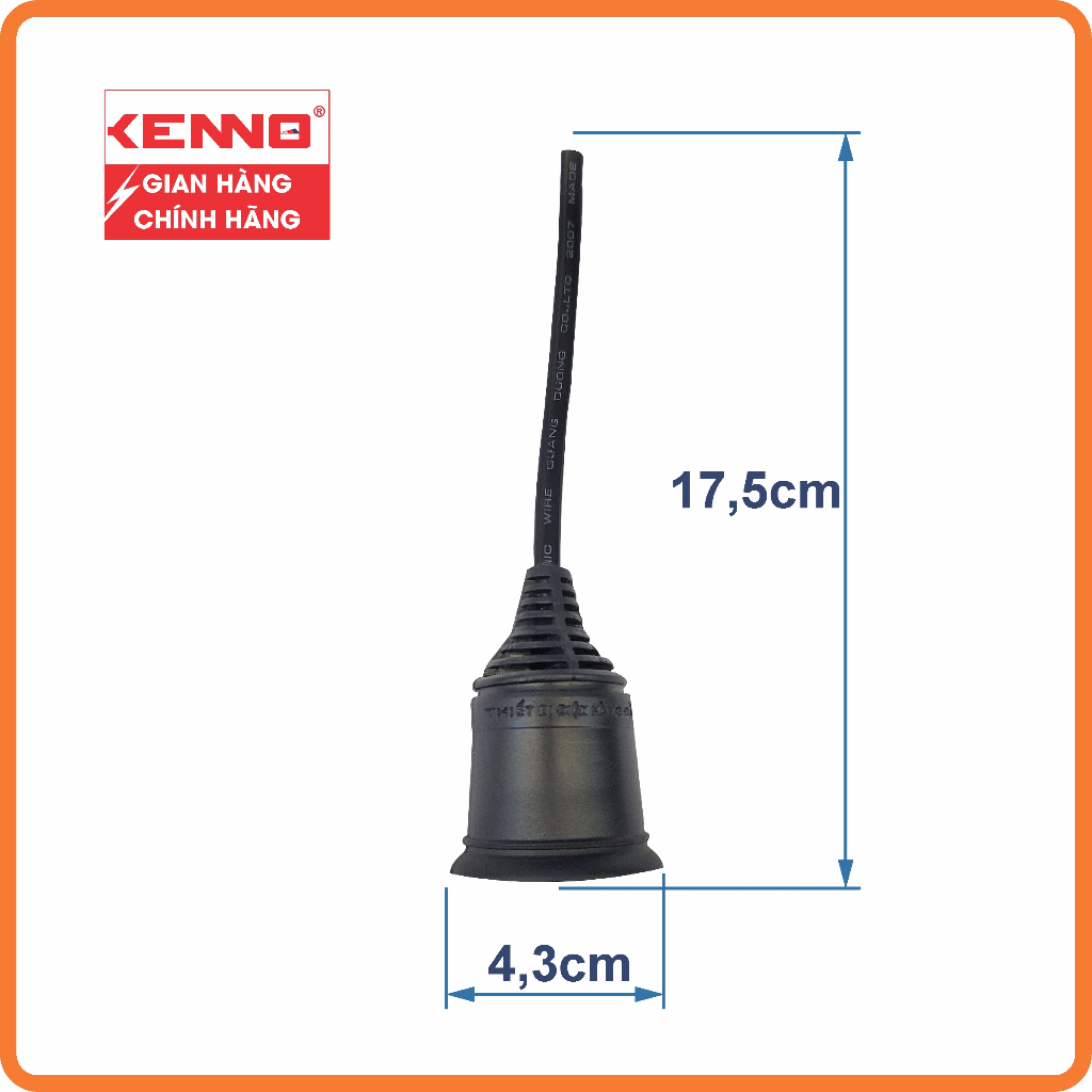 Thùng dây đui đèn KENNO kín nước 27LD/T dây dài 10cm đui đèn ngoài trời chống nước (100 cái)