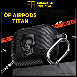 Ốp airpod Titan đầu lâu vỏ bảo vệ dành cho tai nghe 1/2/3/4/Pro/Pro 2 I 88Mobile