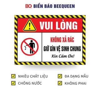 Biển báo KHÔNG XẢ RÁC GIỮ GÌN VỆ SINH CHUNG D177