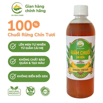 Giấm Chuối An Hòa Vị Giống Giấm Táo Dấm Táo Giấm Lựu Dấm Bỗng Gia Vị Nấu Ăn Detox Giảm Cân Ngâm Rửa Rau Củ Quả Chai 500m