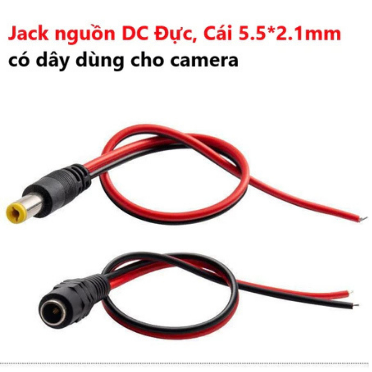 Dây nguồn DC có jack Đực, Cái 5.5*2.1mm dùng cho mạch điện tử, đèn LED