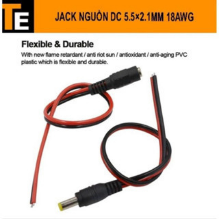 Dây nguồn DC có jack Đực, Cái 5.5*2.1mm dùng cho mạch điện tử, đèn LED