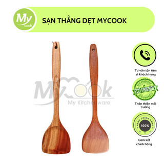 Sạn gỗ thẳng dẹt MyCook Sạn Xẻng Chiên Xào Chất Liệu Gỗ Tự Nhiên Cao Cấp