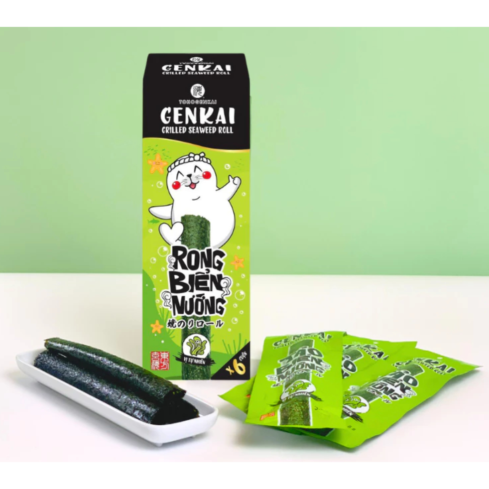 Snack Rong Biển Nướng Cuộn GENKAI Vị Tự Nhiên 21.6g (3.6g x 6gói ...