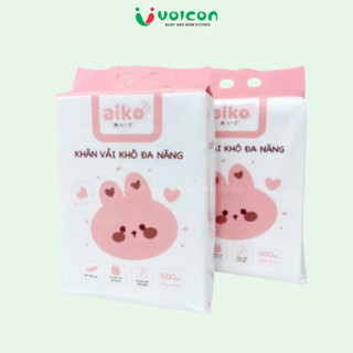 [Bịch Khăn Rút] Khăn Vải Khô Đa Năng Aiko 600g Mềm Mại, An Toàn Cho Bé Dạng Rút KT:(19x20cm)