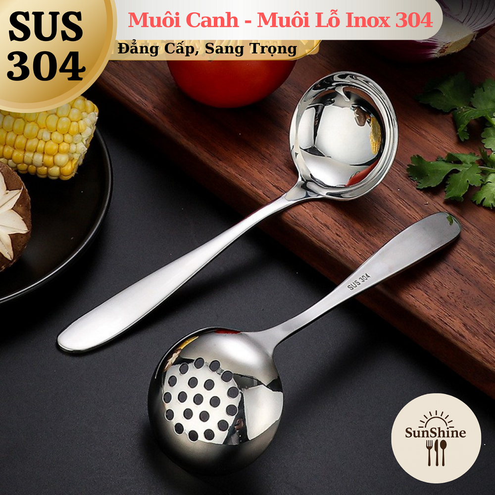 [Mẫu mới 2025] Muôi Múc Canh - Muỗng Lỗ Mini Inox 304 Cao Cấp Dài 19cm ...