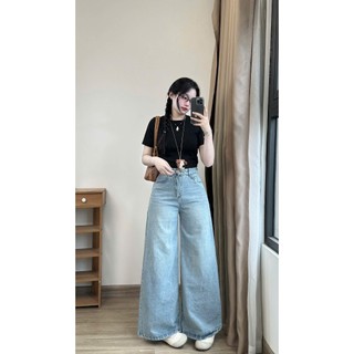 Quần Jean Ống Suông Xanh Nhạt Wash 247store Quanjean9567