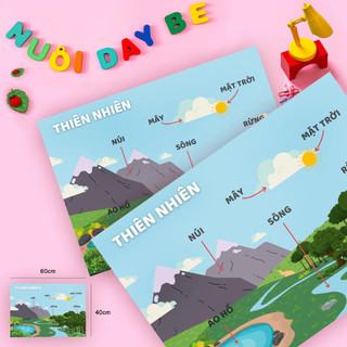Tranh poster khoa học, ngôn ngữ,Nhận thức đâu đời cho bé-Độc quyền từ Nuoidaybe