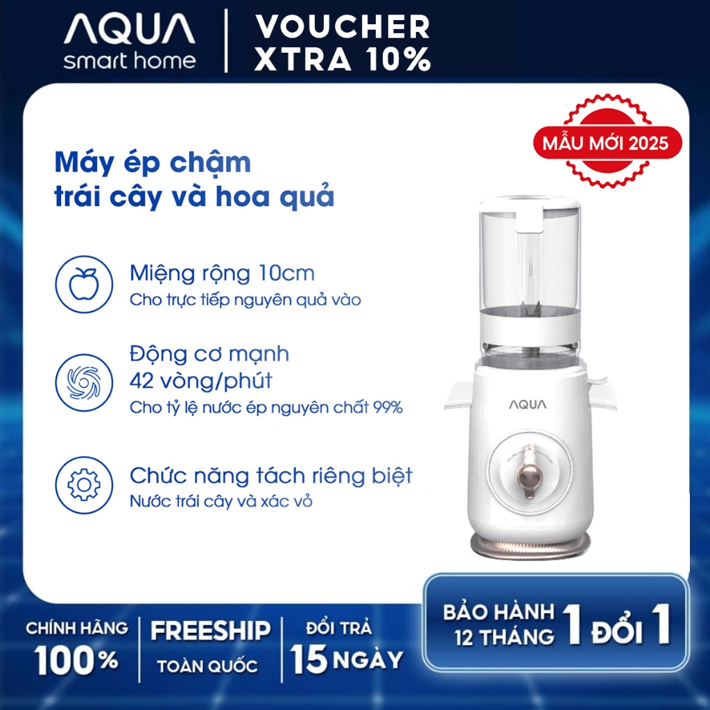 Ảnh Máy ép chậm AQUA JSJ0901RW 900ml, ép nguyên quả trái cây, vắt kiệt bã - Bảo hành 12 tháng 2