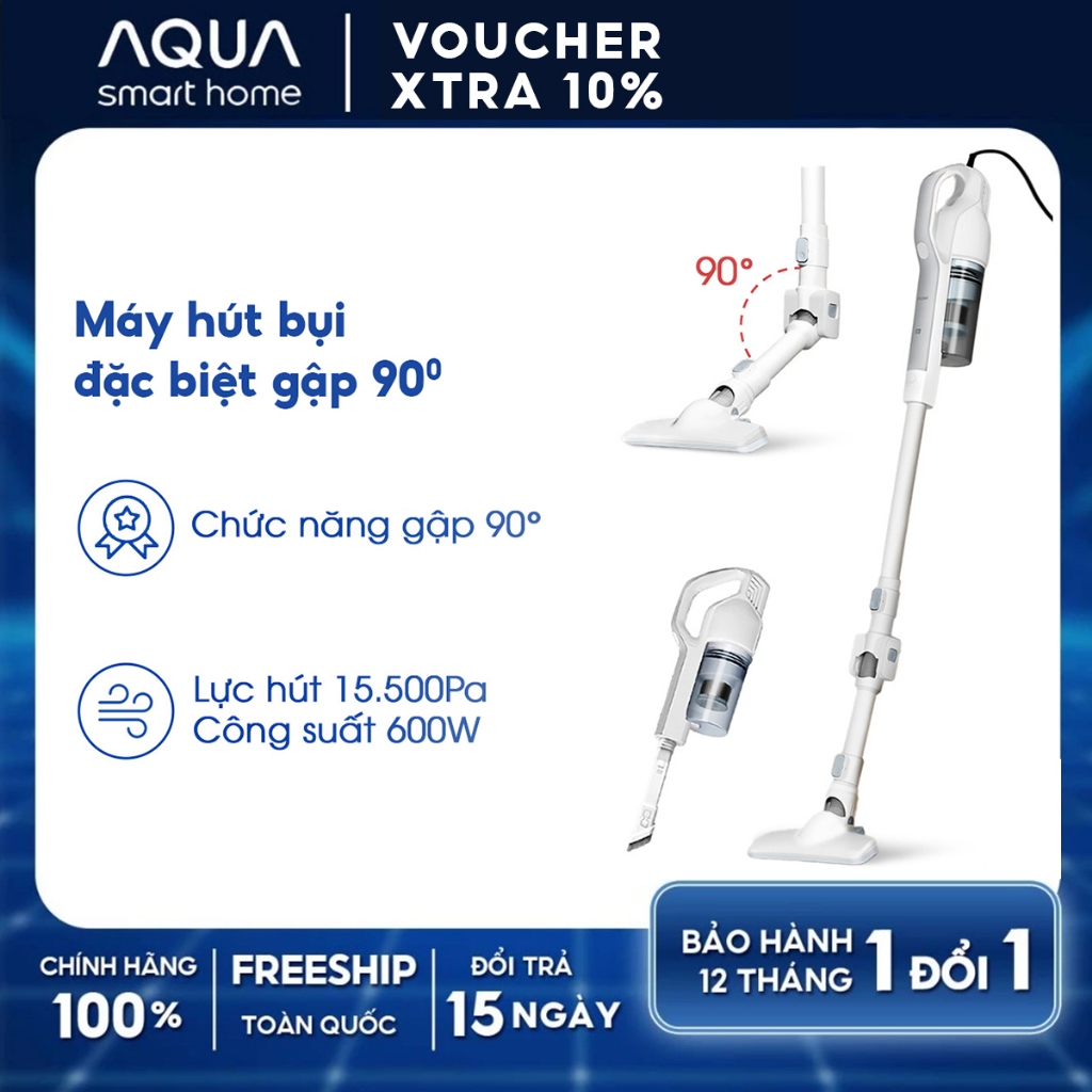 Ảnh Máy hút bụi gập Aqua CCXL8R đặc biệt đầu gập 90 độ, lực hút 15500Pa - Bảo hành 12 tháng 1