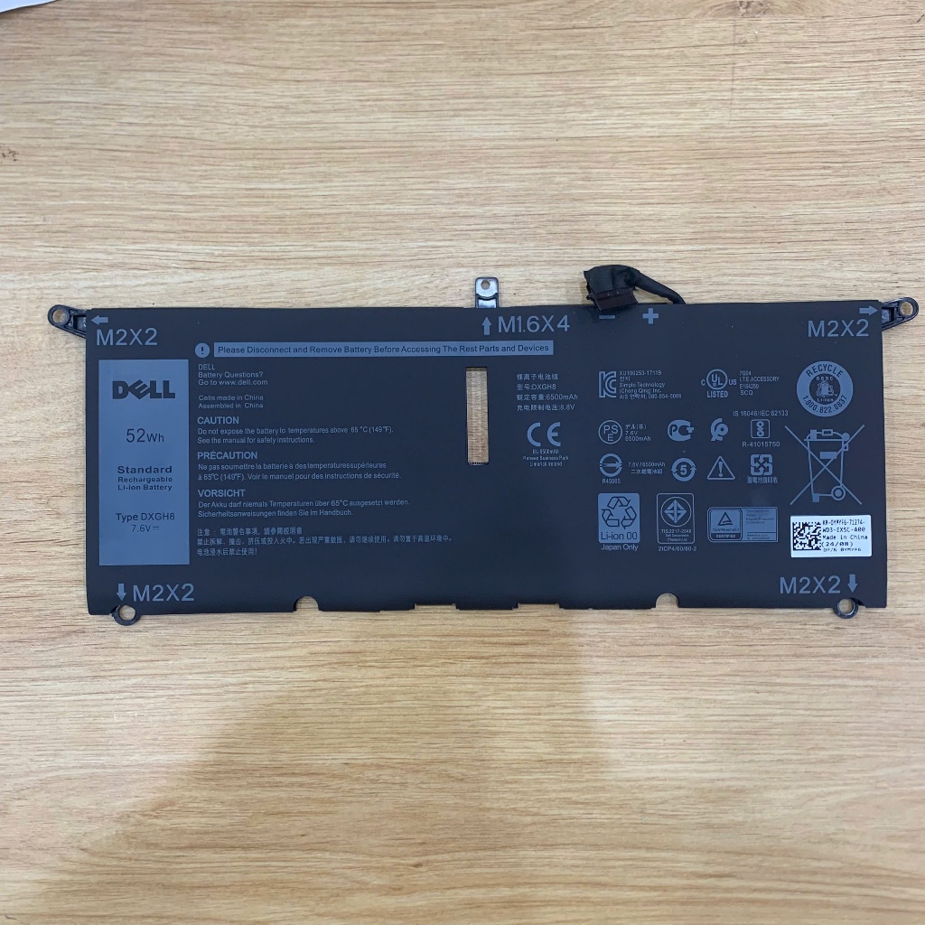 Pin Dell XPS 13 9370 DXGH8 52WH ZIN 4 CELL cho Dell XPS 13 9370 9380, XPS 13 9305, H754V 0H754V DXGH8