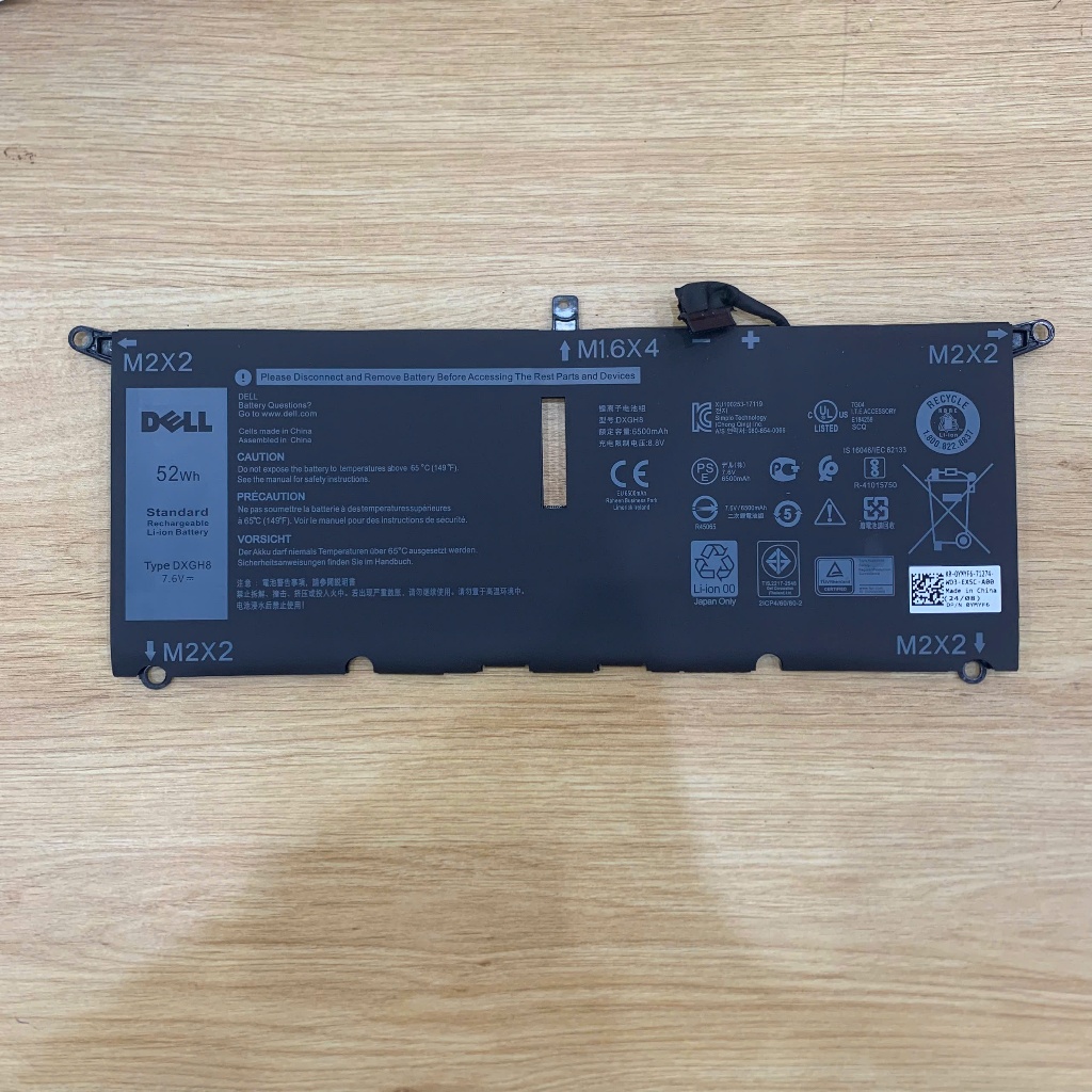 Pin Dell XPS 13 9370 DXGH8 52WH ZIN 4 CELL cho Dell XPS 13 9370 9380, XPS 13 9305, H754V 0H754V DXGH8