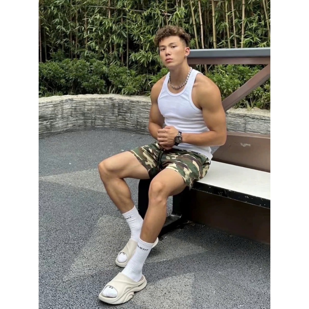 Quần Short thun tổ ong CAMO ICVCVNI Unisex Menwear