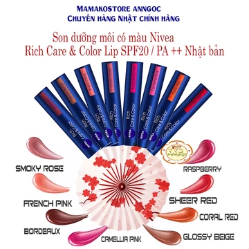 Son dưỡng môi có màu Nivea Rich Care & Color Lip SPF20 / PA ++ Nhật bản