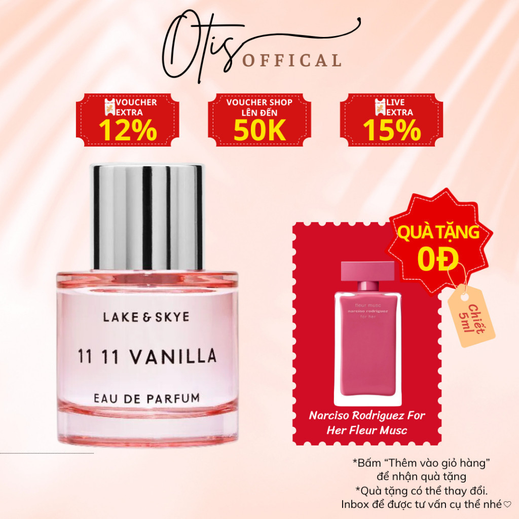 Nước Hoa Chiết 10ml Nữ 11:11 Vanilla Eau de Parfum Hương Thơm Hiện đại, Thanh lịch, Sang trọng