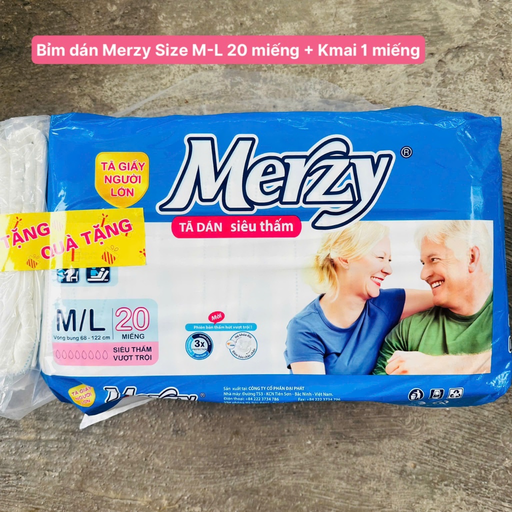 (+3 Miếng) Bỉm già Merzy ML20 M20 XL20 siêu thấm chống tràn hiệu quả # ...