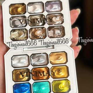 Set Gel Dặm Màu Vinimay 9 Hũ Siêu Hot 2025 - Gel Dặm Móng Kim Tuyến & Màu Sắc Bền Màu