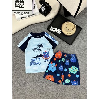 Đồ bơi bé trai áo cộc quần lửng size 12-50kg,bộ bơi bé trai phối màu hoạ tiết SWEET Dreams