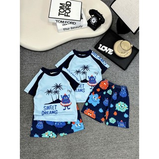 Đồ bơi bé trai áo cộc quần lửng size 12-50kg,bộ bơi bé trai phối màu hoạ tiết SWEET Dreams