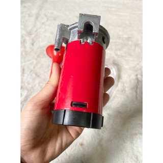 Bộ còi hơi ô tô điện 12v và 24v không cần bình hơi. Còi sinh hơi 2 loa vỏ đỏ (giá 1 bộ)