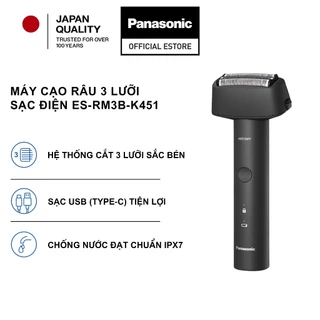 Máy cạo râu 3 lưỡi sạc điện Panasonic ES-RM3B-K451 - Cổng sạc USB (Type-C) - Hàng chính hãng